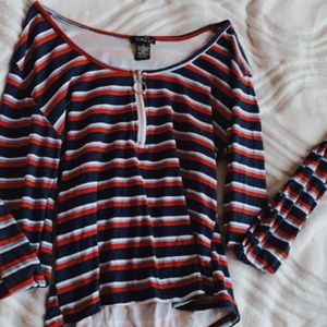 striped forever 21 shirt - m